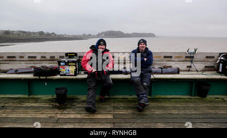 Clevedon pier, 1869 erbaut und 1989 wiedereröffnet, am Strand, Clevedon, Somerset, England, Großbritannien Stockfoto