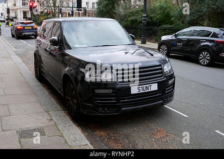 Supercars dachte Geschäftsmann James Stunt, auf der South Eaton Place, Belgravia, London, England geparkt zu gehören. Foto von Andrew Higgins 12.03.2019 Stockfoto