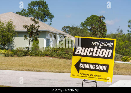 Port St. Saint Lucie Florida, Haus Häuser Häuser Wohnsitz, Einfamilienhaus, unter Neubau Baumeister, Stockfoto
