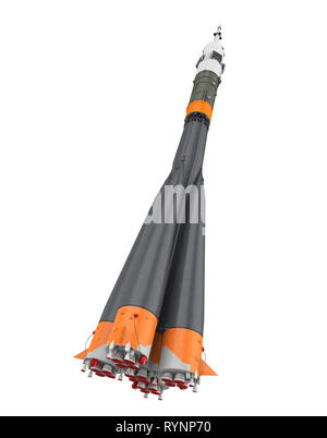 Weltraumrakete isoliert Stockfoto