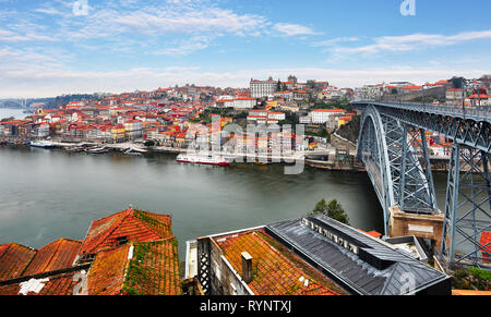 Porto, Portugal Altstadt am Fluss Douro. Porto Panorama Stockfoto