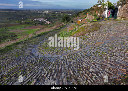 Monsaraz eine mittelalterliche villagein der Region Alentejo in Portugal Stockfoto