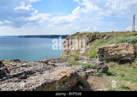 Kap Kaliakra Meerblick Landschaft Bay Sehenswürdigkeiten Bulgarien Ziel Foto Stockfoto