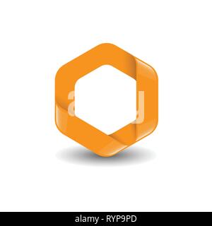 Sechskant-Branding Farbe orange Hexagon Vektor logo Konzept Abbildung. Design Element. Stock Vektor