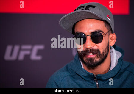 London, Großbritannien. 14 Mär, 2019. Jose Quinonez (Mexiko) - UFC Schwergewicht bei der UFC Fight Night 147 ultimative Media Day bei Glaziers Hall, 9 Montague Cl, London, SE1 9DD, England am 14. März 2019. Foto von Andy Rowland. Credit: Andrew Rowland/Alamy leben Nachrichten Stockfoto