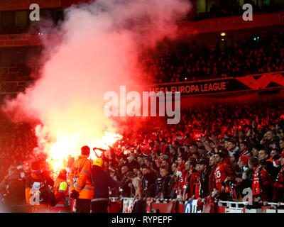 London, Großbritannien. 14 Mär, 2019. Während der Europa League Runde 16 2. Etappe zwischen Arsenal und Rennes im Emirates Stadium, London, England am 14. Mär 2019. Credit: Aktion Foto Sport/Alamy leben Nachrichten Stockfoto