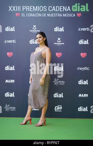 Schauspielerin Sara Salamo während der 23. Ausgabe des Cadena Dial Auszeichnungen auf Teneriffa Donnerstag, 14. März 2019. Cordon drücken Sie Stockfoto