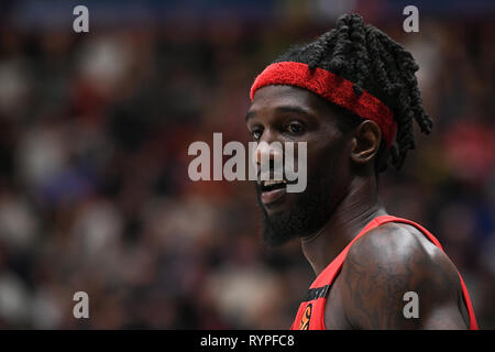 Foto Claudio Grassi/LaPresse 14 Marzo 2019 Assago (MI) Italia sport Warenkorb AX Armani Exchange Olimpia Milano vs Olympiakos Piräus Pireo - Turkish Airlines Eurolega 2018/2019 - Mediolanum Forum. Nella Foto: Briante Weber (#2 Olympiakos Piräus Pireo) Foto Claudio Grassi/LaPresse März 14, 2019 Assago (MI) Italien sport Warenkorb AX Armani Exchange Olimpia Mailand vs Olympiakos Piräus Piräus - Turkish Airlines EuroLeague 2018/2019 - Mediolanum Forum. Im Bild: Briante Weber (#2 Olympiakos Piräus Pireo) Stockfoto