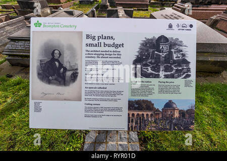 Brompton Friedhof. Im Jahre 1840 als kommerzielle Friedhof eröffnet wurde, gibt es nur sehr wenige Arme hier begraben. London. Großbritannien Stockfoto