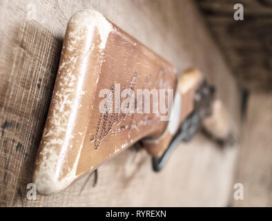 Red Ryder BB Gun. Selektiver Fokus die Länge der Waffe. Stockfoto