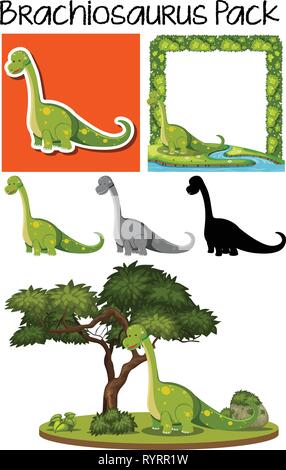 Eine Packung brachiosaurus Abbildung Stock Vektor