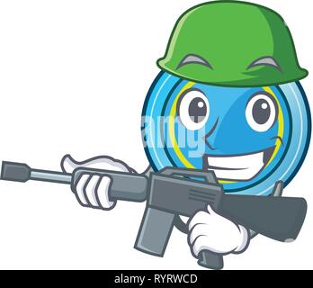 Armee Frisbee in der Form ein Maskottchen Stock Vektor