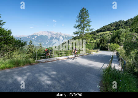 In der Nähe von Jausiers, Richtung Col de la Bonette Pass in Frankreich Stockfoto