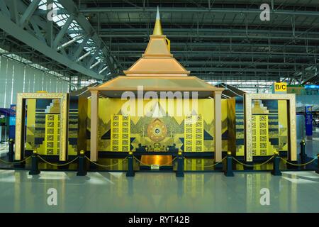 Interieur, Flughafen Bangkok, Suvarnabhumi Airport, Bangkok, Thailand Stockfoto