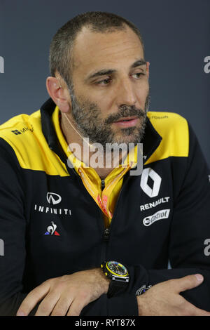 Melbourne, Australien. 15 Mär, 2019. Melbourne, Australien Sport Formel 1 Grand Prix von Australien 2019 In der Pic: Offizielle FIA-Pressekonferenz, Cyril Abiteboul (FRA) Renault Sport F1-Geschäftsführer Quelle: LaPresse/Alamy leben Nachrichten Stockfoto