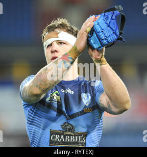 Huddersfield, Großbritannien. 14. März 2019. John Smiths Stadion, Huddersfield, England; Rugby League Betfred Super League, Huddersfield Riesen vs St. Helens; Saint Helens Theo Fages. Credit: Dean Williams/Alamy leben Nachrichten Stockfoto