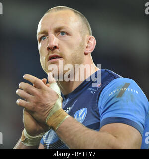 Huddersfield, Großbritannien. 14. März 2019. John Smiths Stadion, Huddersfield, England; Rugby League Betfred Super League, Huddersfield Riesen vs St. Helens; Saint Helens' James Roby. Credit: Dean Williams/Alamy leben Nachrichten Stockfoto