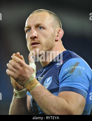 Huddersfield, Großbritannien. 14. März 2019. John Smiths Stadion, Huddersfield, England; Rugby League Betfred Super League, Huddersfield Riesen vs St. Helens; Saint Helens' James Roby. Credit: Dean Williams/Alamy leben Nachrichten Stockfoto