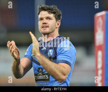 Huddersfield, Großbritannien. 14. März 2019. John Smiths Stadion, Huddersfield, England; Rugby League Betfred Super League, Huddersfield Riesen vs St. Helens; Saint Helens Lachlan Coote Credit: Dean Williams/Alamy leben Nachrichten Stockfoto