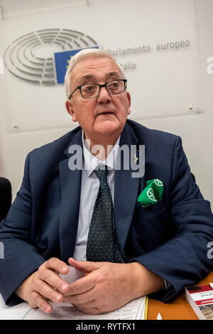 Foto Roberto Monaldo/LaPresse 15-03-2019 Roma Cronaca Convegno "L'idea di Europa" Nella foto Mario Borghezio Photo Roberto Monaldo/LaPresse 15-03-2019 Rom (Italien) Konferenz "Die Idee von Europa" In das Pic-Mario Borghezio Stockfoto