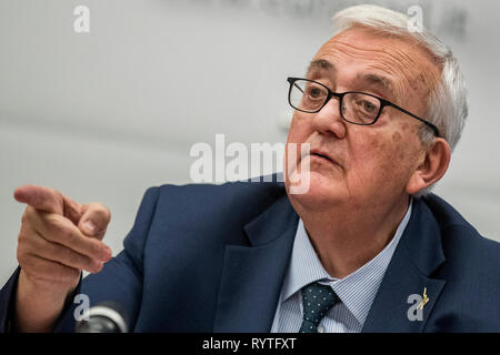 Foto Roberto Monaldo/LaPresse 15-03-2019 Roma Cronaca Convegno "L'idea di Europa" Nella foto Mario Borghezio Photo Roberto Monaldo/LaPresse 15-03-2019 Rom (Italien) Konferenz "Die Idee von Europa" In das Pic-Mario Borghezio Stockfoto