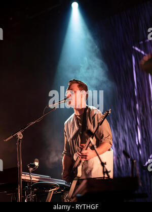 Bergen, Norwegen. 14 Mär, 2019. Norwegen, Bergen - März 14., 2019. Die norwegische indie pop band Highasakite führt ein Live Konzert an der USF Verftet in Bergen. (Foto: Gonzales Foto/Alamy leben Nachrichten Stockfoto