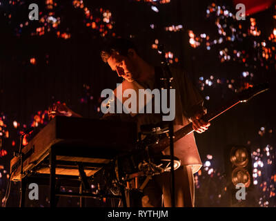 Bergen, Norwegen. 14 Mär, 2019. Norwegen, Bergen - März 14., 2019. Die norwegische indie pop band Highasakite führt ein Live Konzert an der USF Verftet in Bergen. (Foto: Gonzales Foto/Alamy leben Nachrichten Stockfoto
