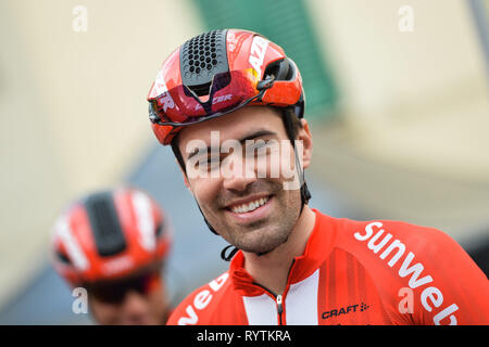 Pomarance, Italien. 15 Mär, 2019. Foto Gian Mattia D'Alberto/LaPresse 15/03/2019 Pomarance (Italia) Sport Ciclismo Tirreno-Adriatico 2019 - EDIZIONE 54-da pomarance ein Foligno (226 km) Nella Foto: Tom Dumoulin NED Foto Gian Mattia D'Alberto/LaPresse März 15, 2018 Imperia (Italien) Sport Radsport Tirreno-Adriatico 2019 - Edition 54 - Pomarance in Foligno (140 Miglia) Im Pic: &#xa0; Tom Dumoulin NED Credit: LaPresse/Alamy leben Nachrichten Stockfoto