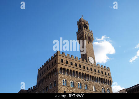 Der Palazzo Vecchio (alte Palast) eine Massive romanische Festung, ist das Rathaus von Florenz, Italien Stockfoto