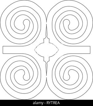 Demut, mit Stärke oder Symbol der wisdowm adinkra Symbol. Tribal Symbol in Afrika. Vector Illustration. Stock Vektor