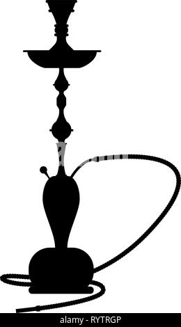 Shisha Symbol in Schwarz. Hand Vector Illustration gezeichnet. Stock Vektor