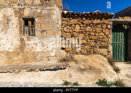 Architektonische Details auf alten Bauernhäuser im Dorf Las Fuentes, Guia de Isora, Teneriffa, Kanarische Inseln, Spanien Stockfoto