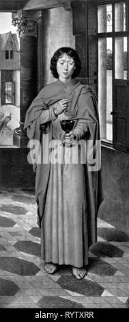 Religion, Christentum, saint, Johannes der Evangelist, Gemälde von Hans Memling (1433-/1440-1494), ca. 1468, Artist's Urheberrecht nicht geklärt zu werden. Stockfoto