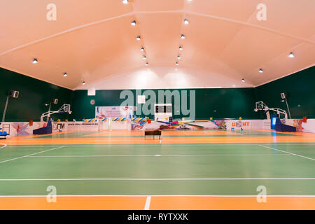 Eröffnung der neuen Sportanlage der Stadt. Moderne Sport Komplex. Stockfoto