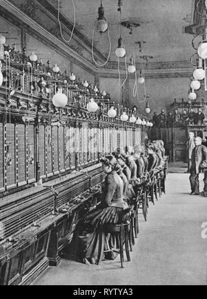 E-Mail, Telefon, Telefonanlage, Langstrecken Fahrer office, Deutschland, 1894, Artist's Urheberrecht nicht geklärt zu werden. Stockfoto