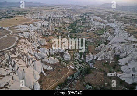 Luftaufnahme von Göreme in Kappadokien, Türkei Stockfoto