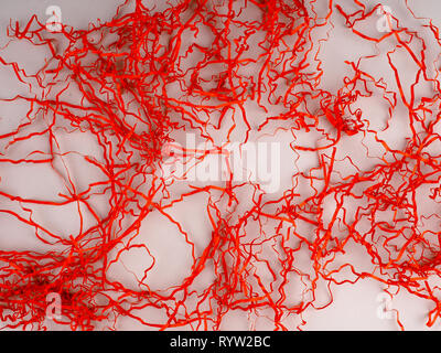 Hintergrund rot Füllstoff für Boxen. Abstraktion Stockfoto