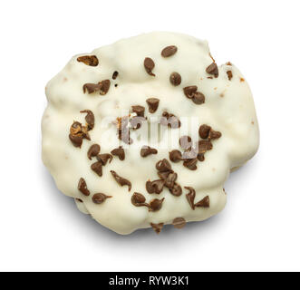 Chocolate Chip Donut isoliert auf einem weißen Hintergrund. Stockfoto