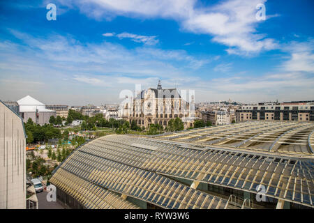 Kirche Saint-Eustache, Eglise Saint Eustache, vor dem Vordach, Les Halles, Paris Stockfoto