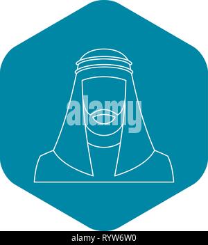 Arabische Mann Symbol, Umriss-Stil Stock Vektor
