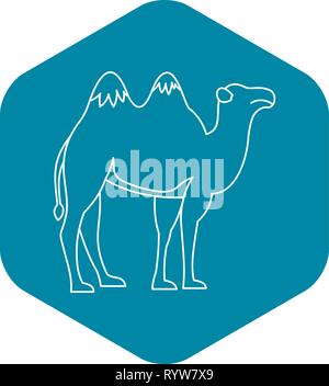 Kamel-Symbol, Umriss-Stil Stock Vektor