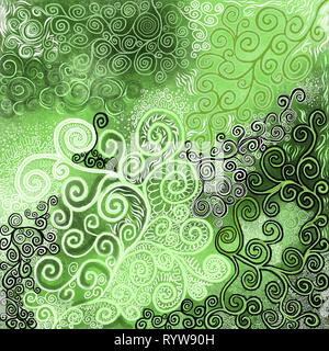 Swirly Jugendstil trendy Hintergrund, Muster oder Design Element Stockfoto