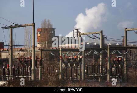 Ploiesti, Rumänien - 16 Dezember, 2016: Bilder von der Verschmutzung durch die Raffinerie Petrotel-Lukoil verursacht, in Ploiesti, Rumänien. Stockfoto