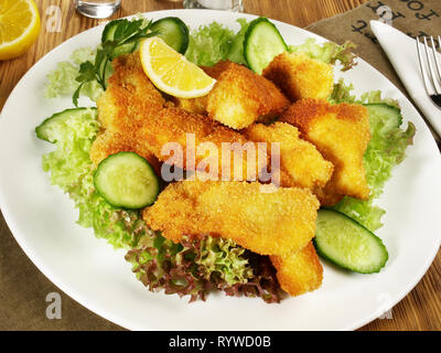 Gebratener Fisch Nuggets Stockfoto