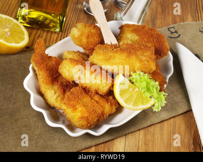 Gebratener Fisch Nuggets Stockfoto