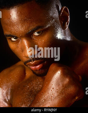 Lennox Lewis Kopf geschossen Stockfoto