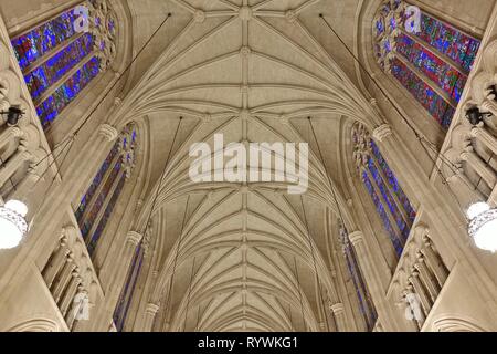 DURHAM, NC-23 FEB 2019 - Blick auf die Duke Kapelle, eine Kirche in der Mitte der Duke University Campus, eine private Forschung Universität. Stockfoto