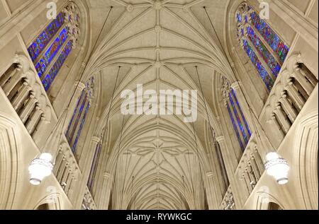 DURHAM, NC-23 FEB 2019 - Blick auf die Duke Kapelle, eine Kirche in der Mitte der Duke University Campus, eine private Forschung Universität. Stockfoto