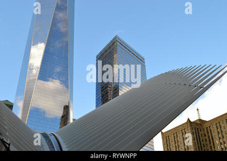 New York City, USA - Januar 6, 2019: Fragment des World Trade Center in Manhattan. Stockfoto