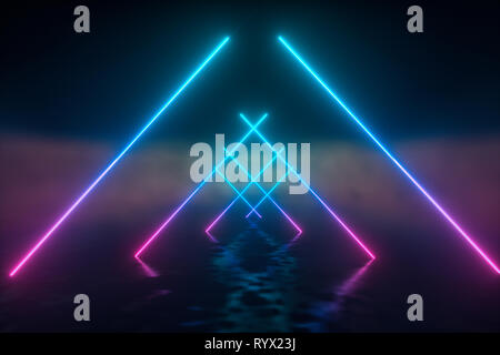 Bunt leuchtende Linien, 3D-Rendering Stockfoto